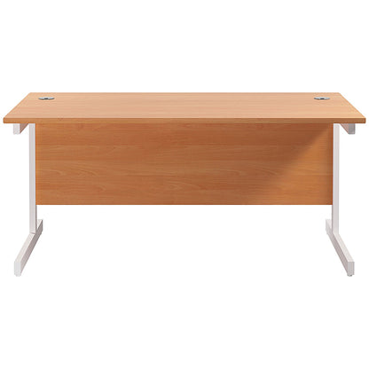 Jemini 1800mm Rectangular Desk, White Cantilever Leg, Beech