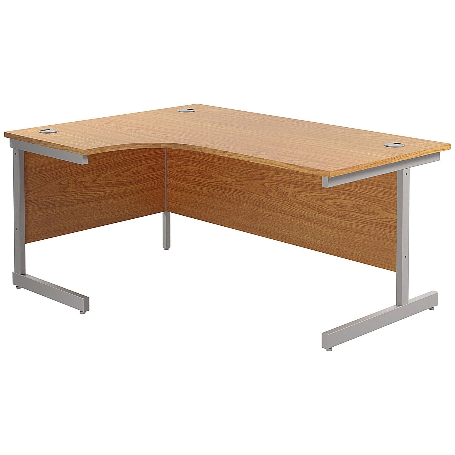 Jemini 1600mm Corner Desk, Left Hand, Silver Cantilever Legs, Oak Easy2Order : KF801740