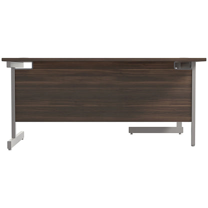 Jemini 1600mm Corner Desk, Left Hand, Silver Cantilever Legs, Walnut