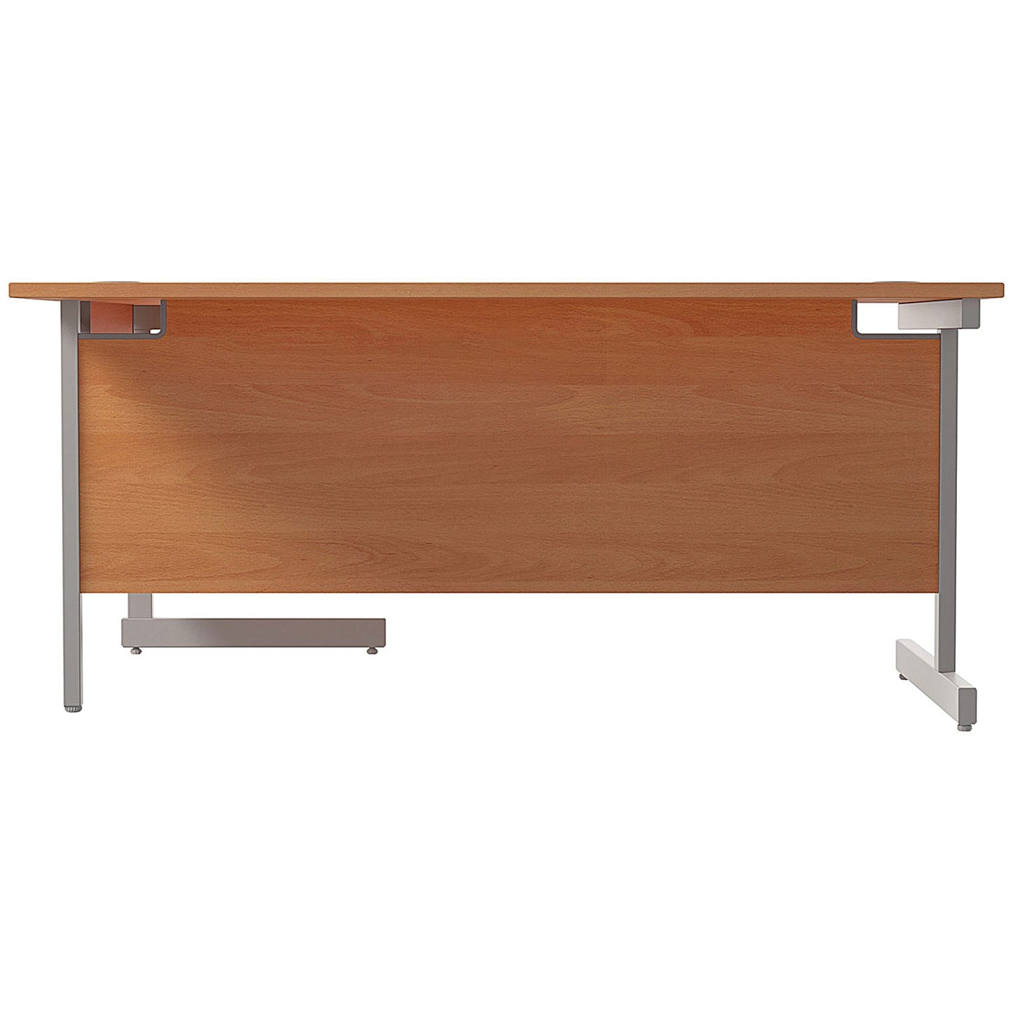 Jemini 1600mm Corner Desk, Right Hand, Silver Cantilever Legs, Beech