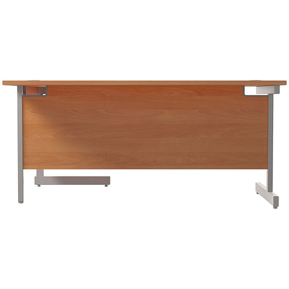 Jemini 1600mm Corner Desk, Right Hand, Silver Cantilever Legs, Beech