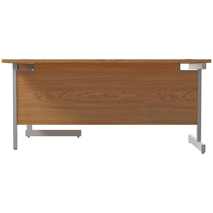 Jemini 1600mm Corner Desk, Right Hand, Silver Cantilever Legs, Oak