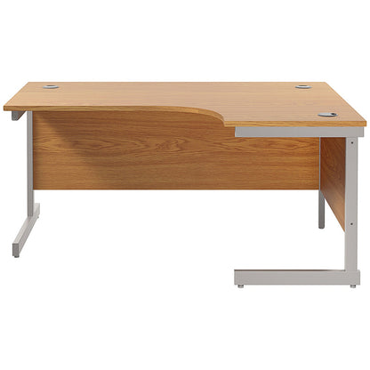 Jemini 1600mm Corner Desk, Right Hand, Silver Cantilever Legs, Oak