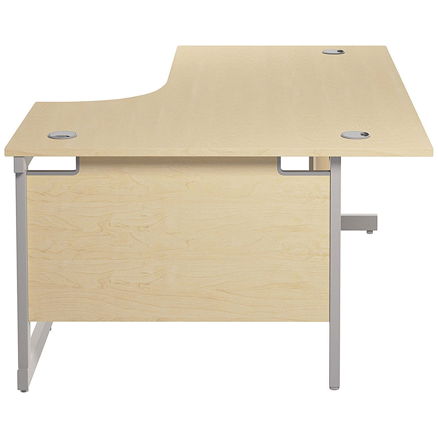 Jemini 1600mm Corner Desk, Right Hand, Silver Cantilever Legs, Maple