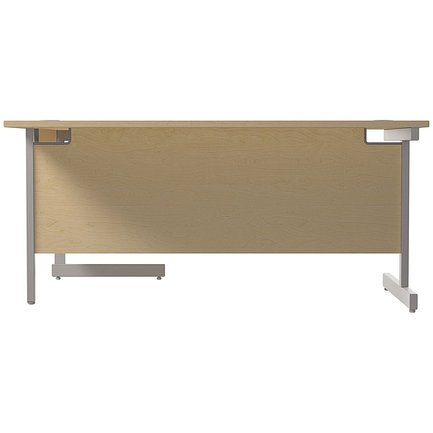 Jemini 1600mm Corner Desk, Right Hand, Silver Cantilever Legs, Maple