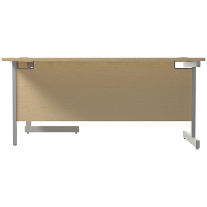 Jemini 1600mm Corner Desk, Right Hand, Silver Cantilever Legs, Maple