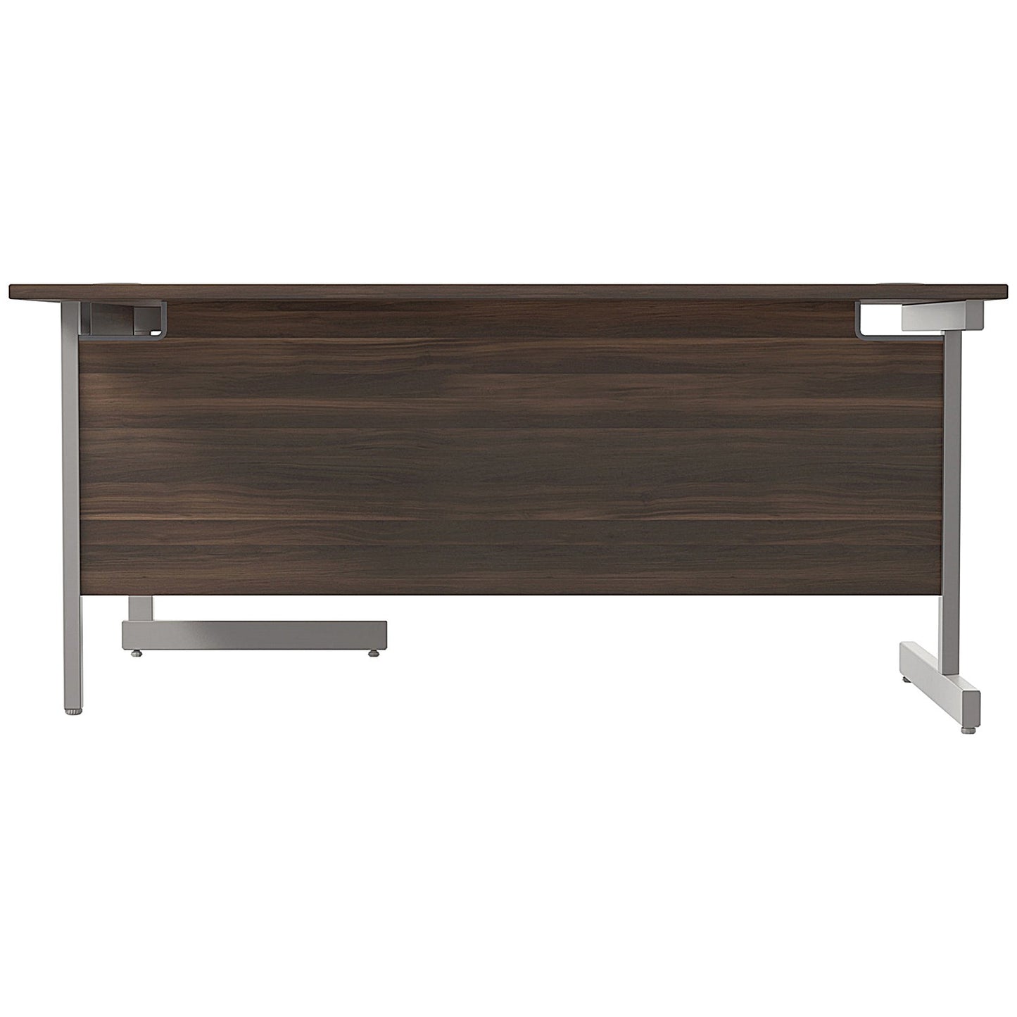 Jemini 1600mm Corner Desk, Right Hand, Silver Cantilever Legs, Walnut
