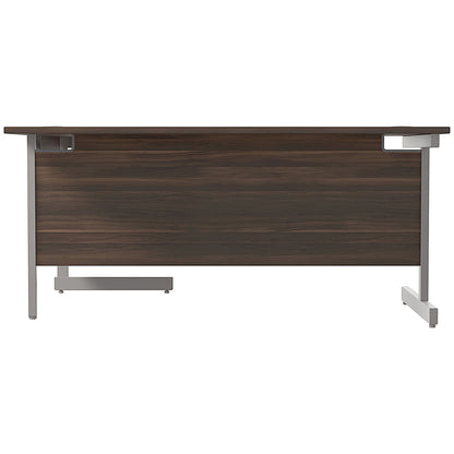 Jemini 1600mm Corner Desk, Right Hand, Silver Cantilever Legs, Walnut