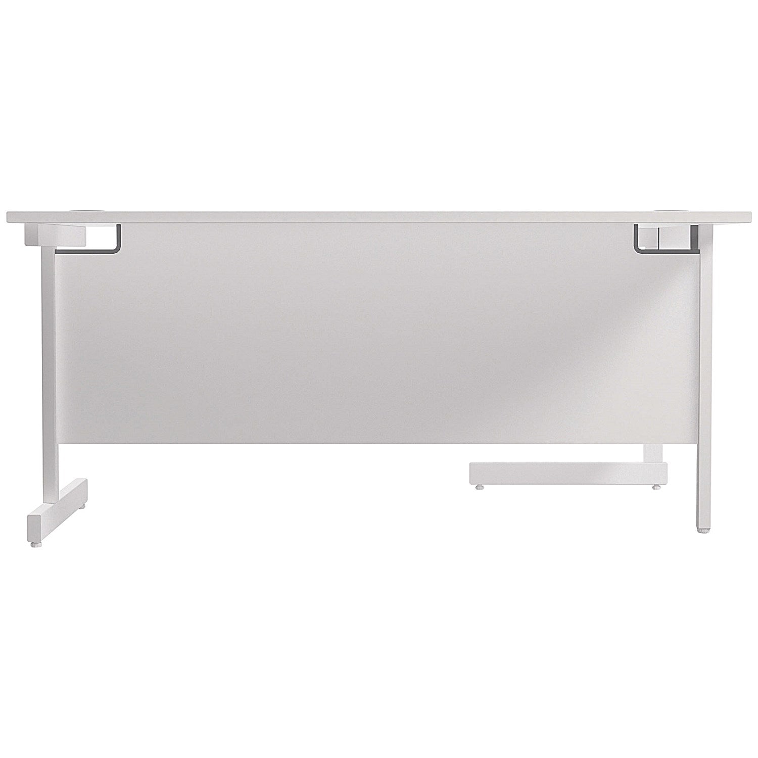 Jemini 1600mm Corner Desk, Left Hand, White Cantilever Legs, White