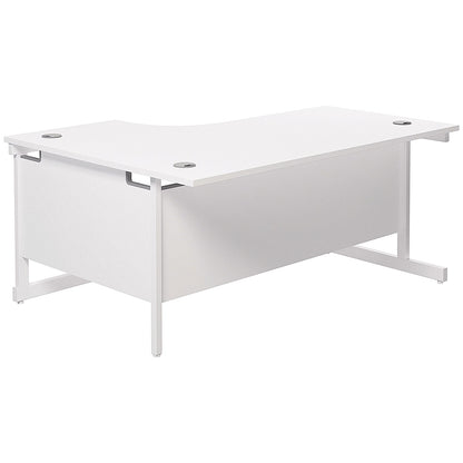 Jemini 1600mm Corner Desk, Right Hand, White Cantilever Legs, White