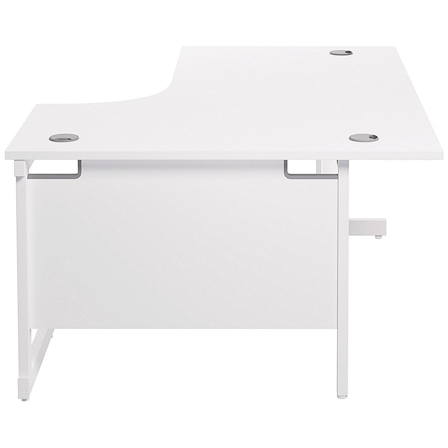 Jemini 1600mm Corner Desk, Right Hand, White Cantilever Legs, White