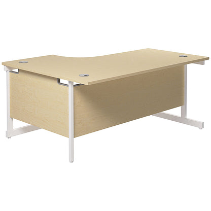 Jemini 1600mm Corner Desk, Right Hand, White Cantilever Legs, Maple