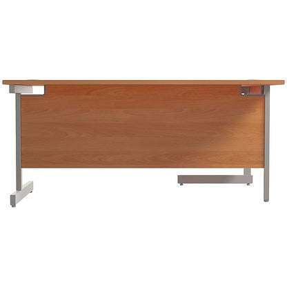Jemini 1800mm Corner Desk, Left Hand, Silver Cantilever Legs, Beech