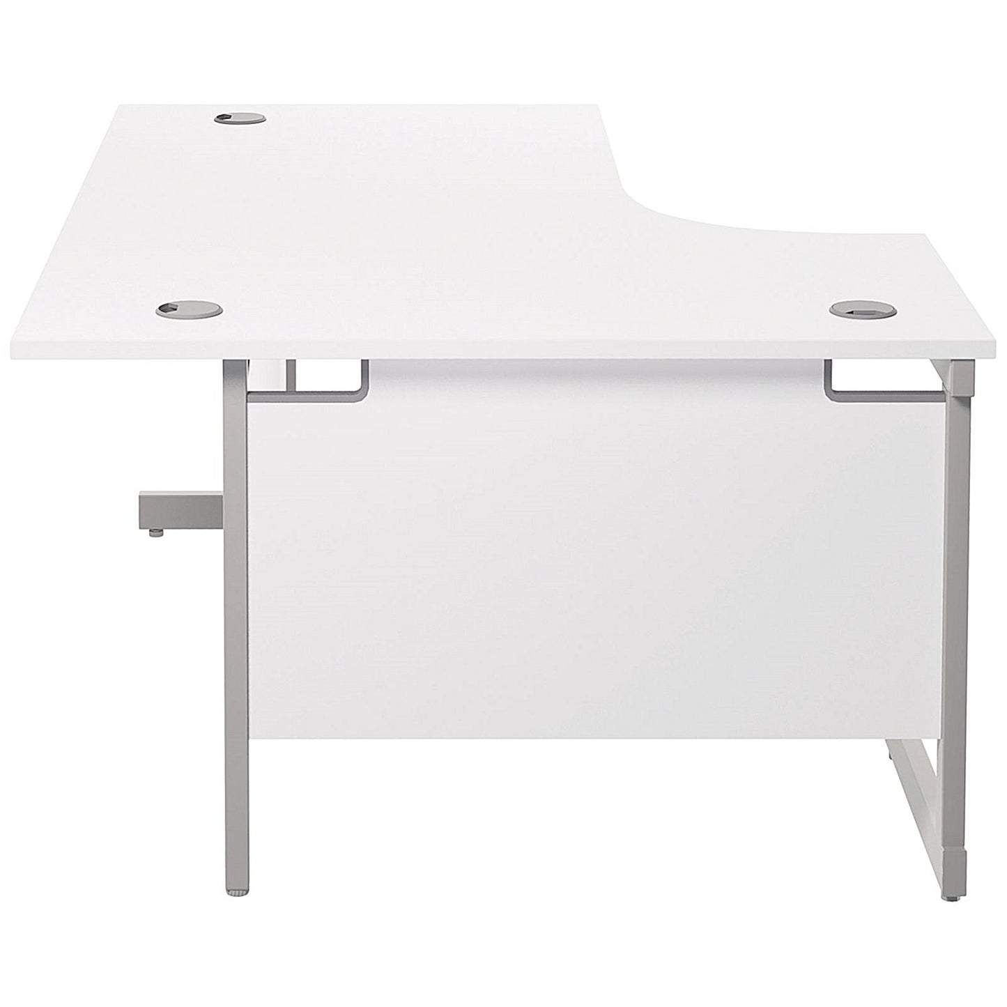 Jemini 1800mm Corner Desk, Left Hand, Silver Cantilever Legs, White