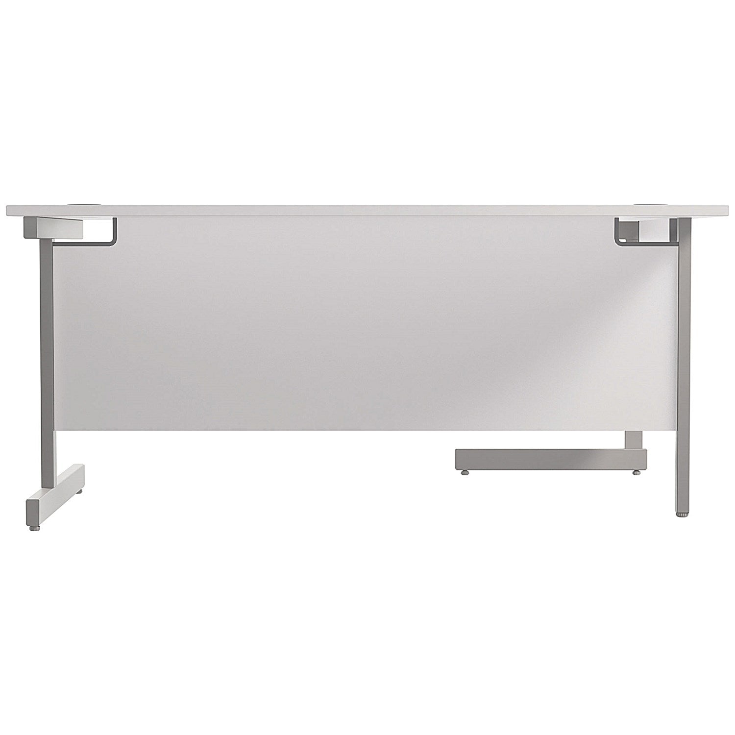 Jemini 1800mm Corner Desk, Left Hand, Silver Cantilever Legs, White