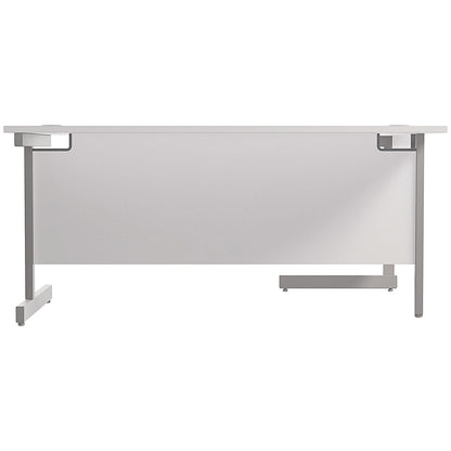 Jemini 1800mm Corner Desk, Left Hand, Silver Cantilever Legs, White