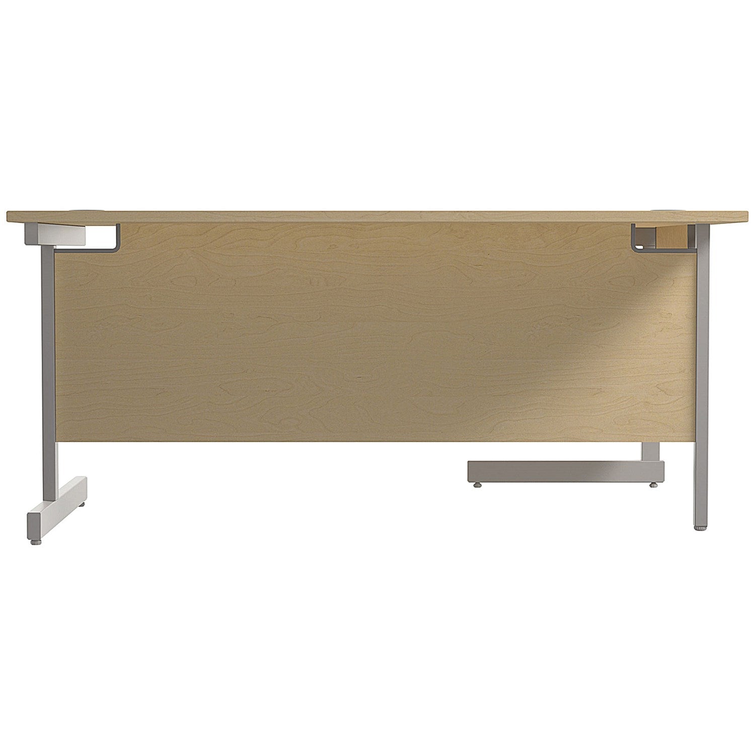 Jemini 1800mm Corner Desk, Left Hand, Silver Cantilever Legs, Maple