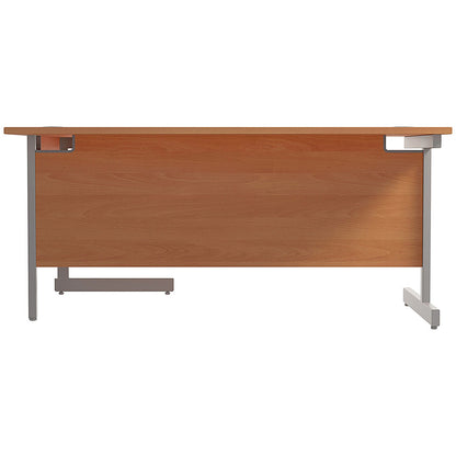 Jemini 1800mm Corner Desk, Right Hand, Silver Cantilever Legs, Beech