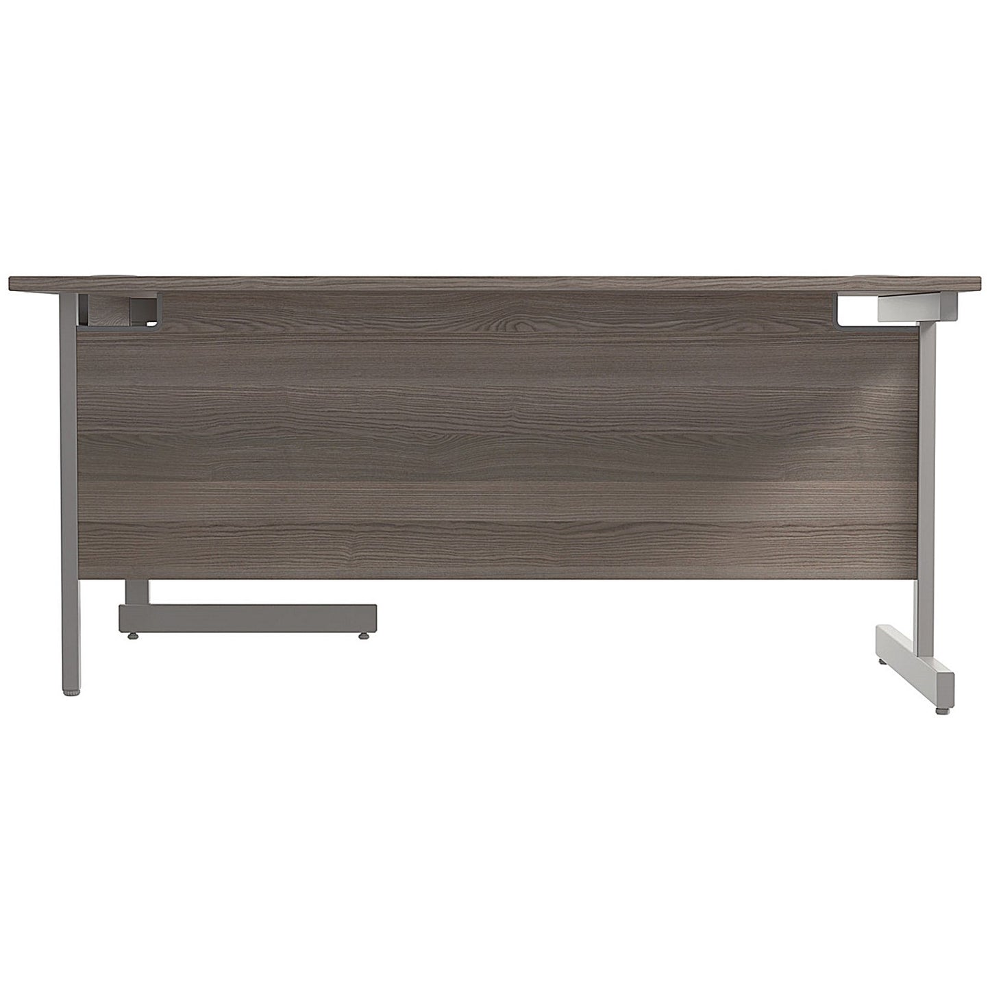 Jemini 1800mm Corner Desk, Right Hand, Silver Cantilever Legs, Grey Oak