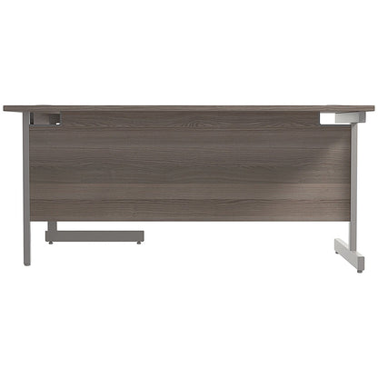 Jemini 1800mm Corner Desk, Right Hand, Silver Cantilever Legs, Grey Oak