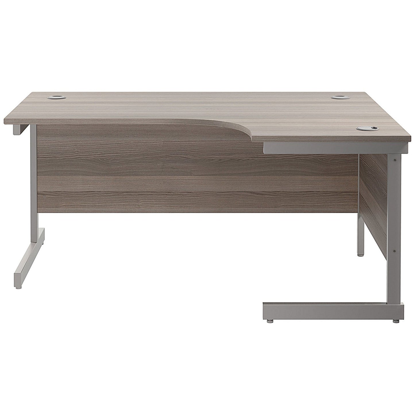 Jemini 1800mm Corner Desk, Right Hand, Silver Cantilever Legs, Grey Oak