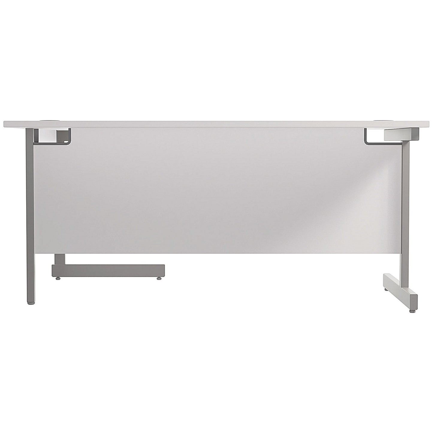 Jemini 1800mm Corner Desk, Right Hand, Silver Cantilever Legs, White