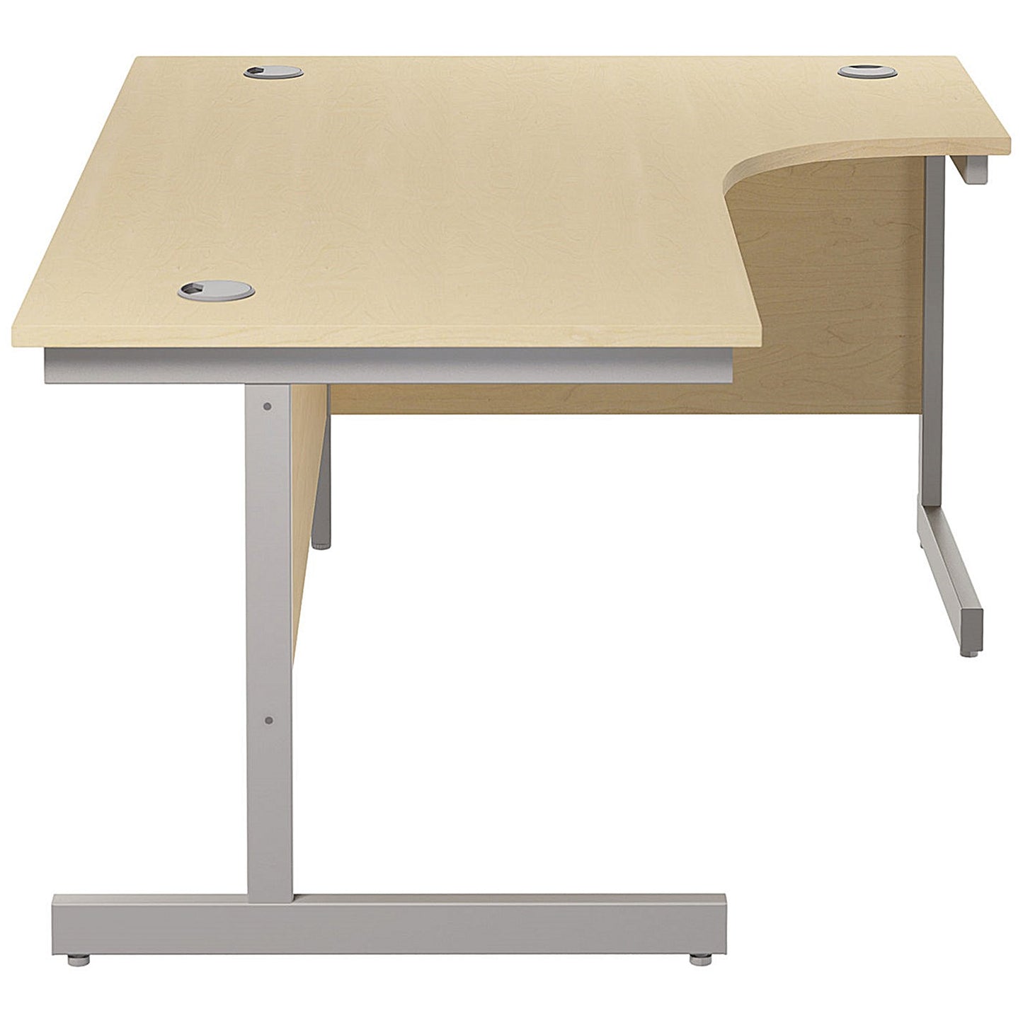 Jemini 1800mm Corner Desk, Right Hand, Silver Cantilever Legs, Maple