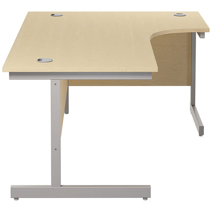 Jemini 1800mm Corner Desk, Right Hand, Silver Cantilever Legs, Maple