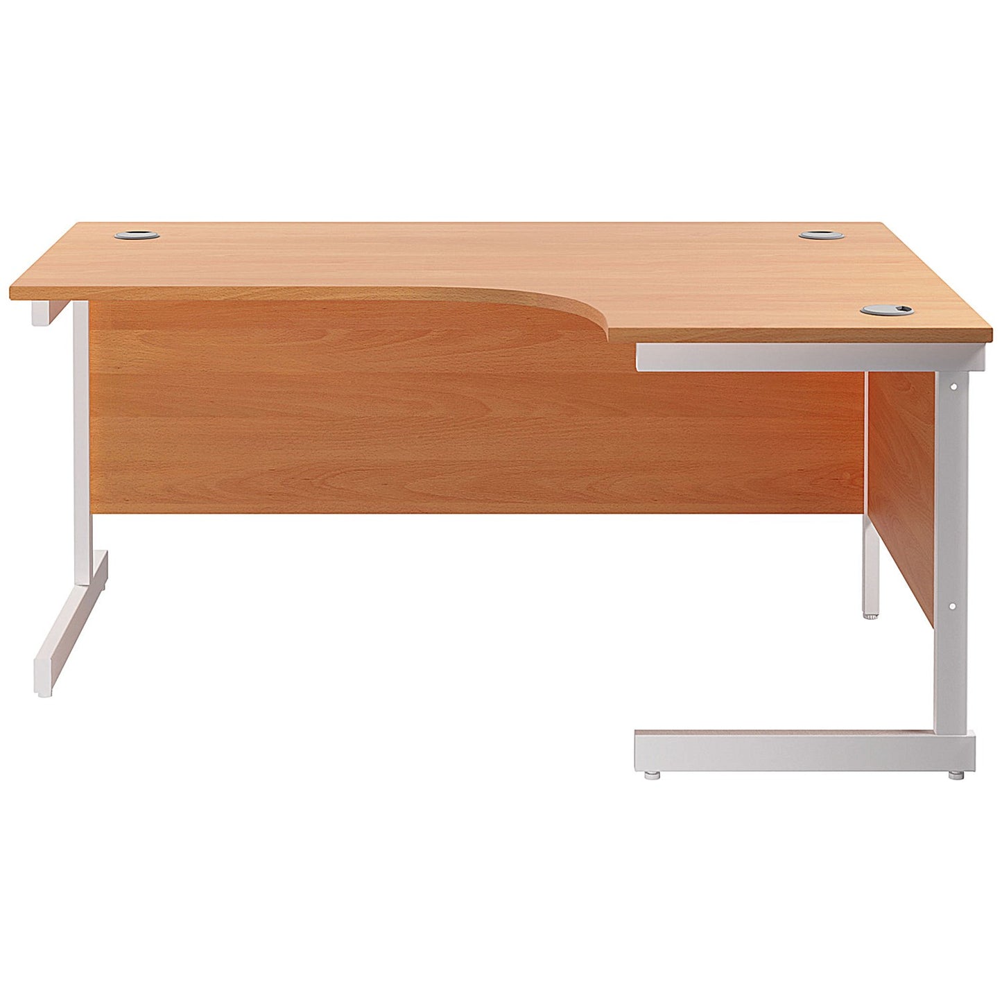 Jemini 1800mm Corner Desk, Right Hand, White Cantilever Legs, Beech