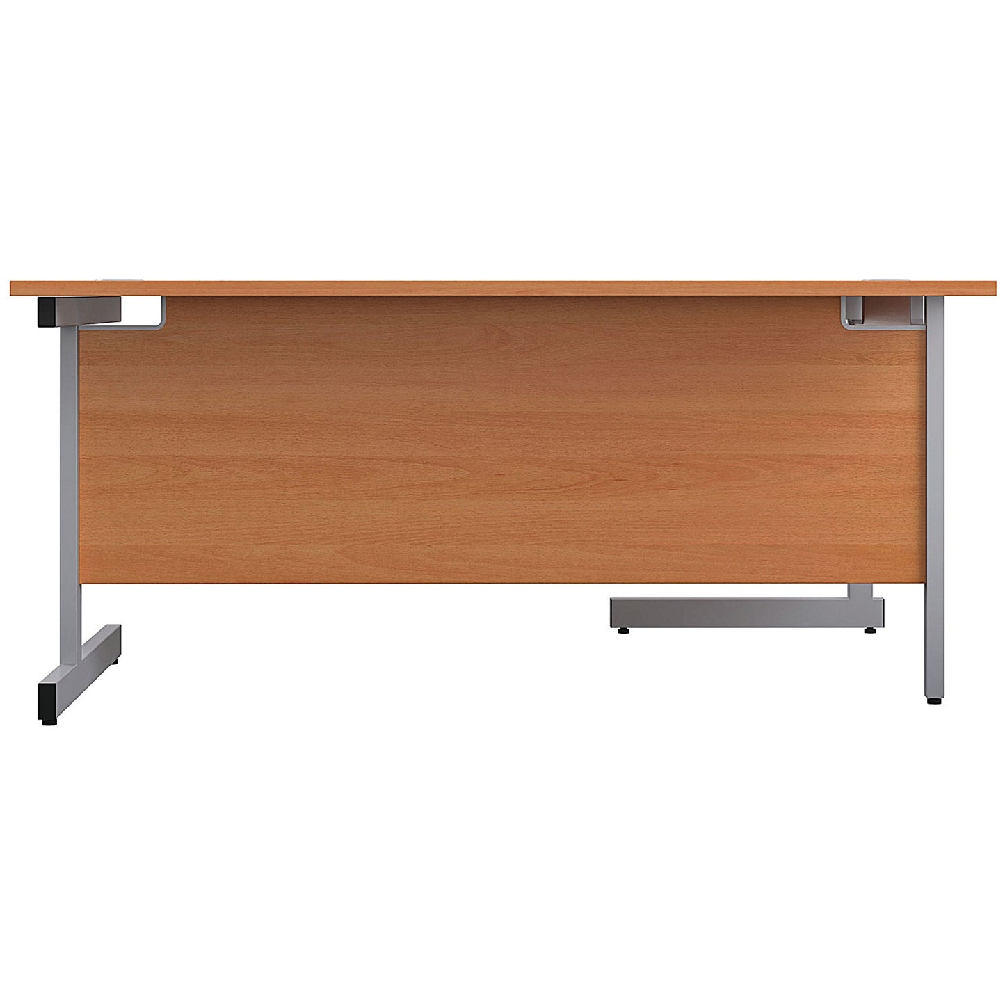 First 1600mm Corner Desk, Left Hand, Silver Cantilever Legs, Beech