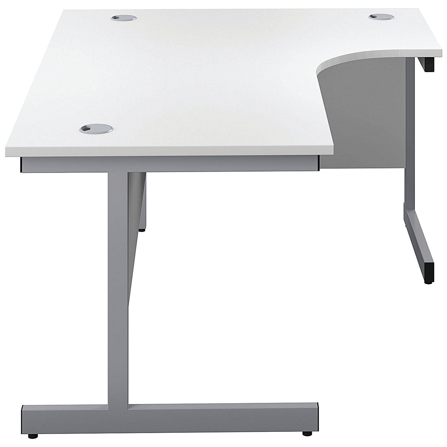 First 1600mm Corner Desk, Right Hand, Silver Cantilever Legs, White