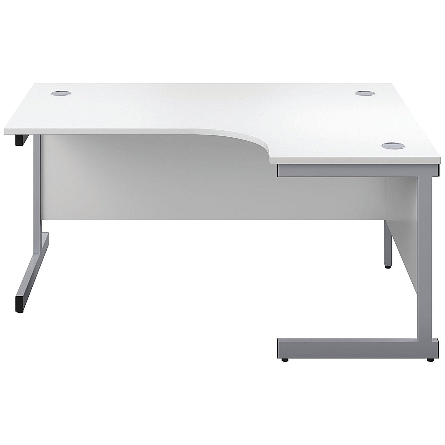 First 1600mm Corner Desk, Right Hand, Silver Cantilever Legs, White