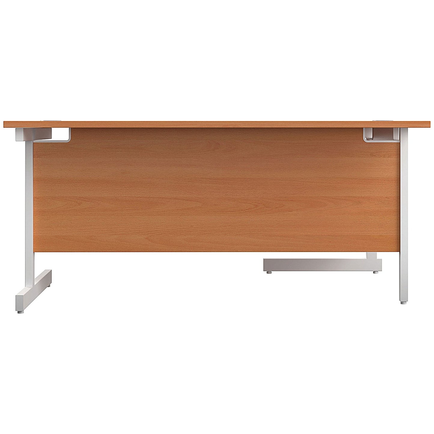 First 1600mm Corner Desk Left Hand, White Cantilever Legs, Beech