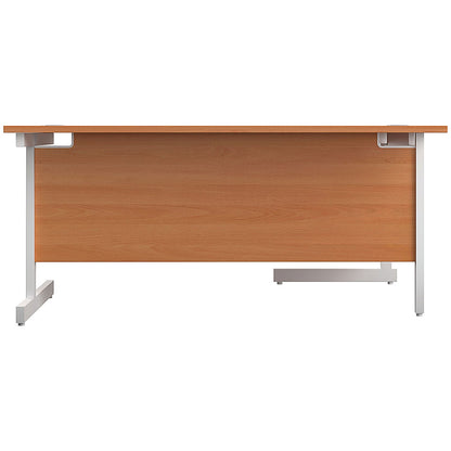 First 1600mm Corner Desk Left Hand, White Cantilever Legs, Beech