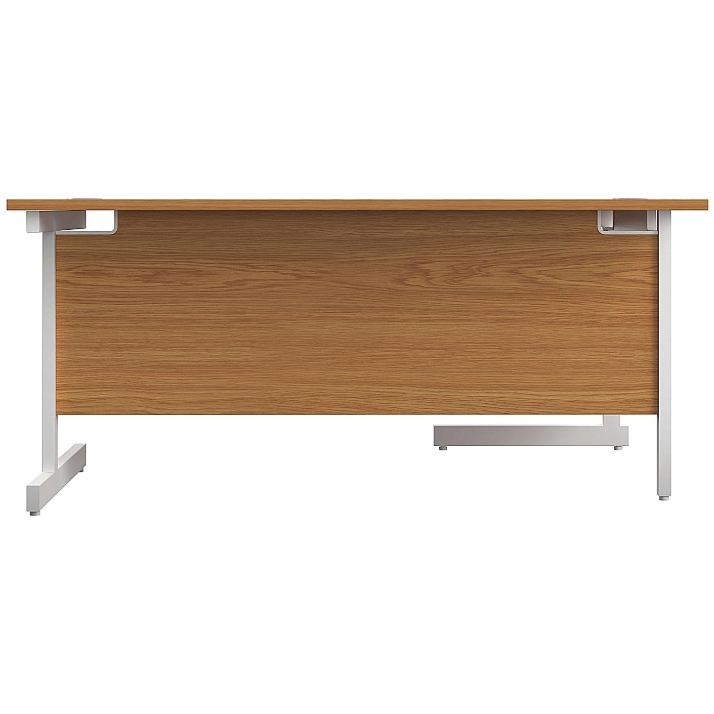 First 1600mm Corner Desk, Left Hand, White Cantilever Legs, Oak