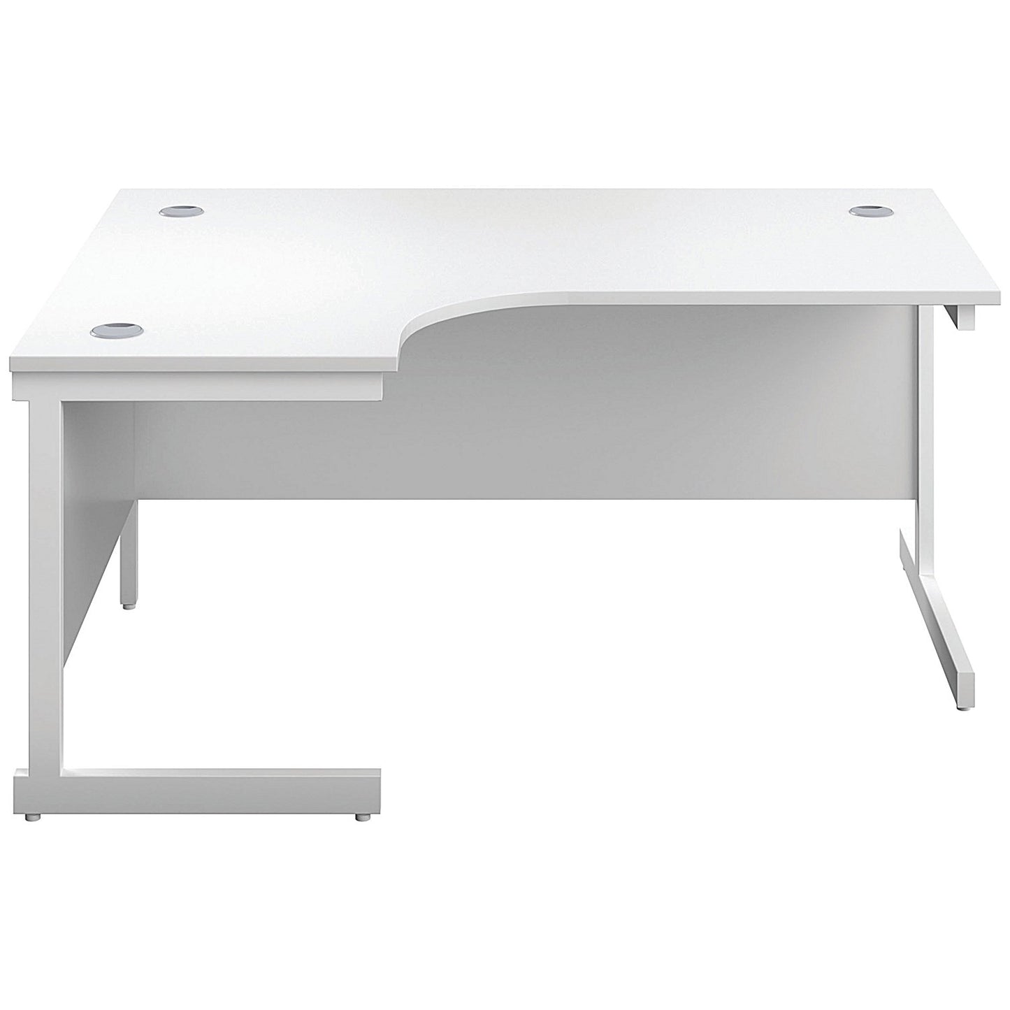 First 1600mm Corner Desk, Left Hand, White Cantilever Legs, White