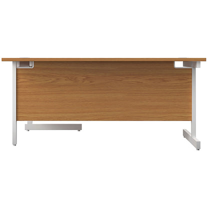 First 1600mm Corner Desk, Right Hand, White Cantilever Legs, Oak