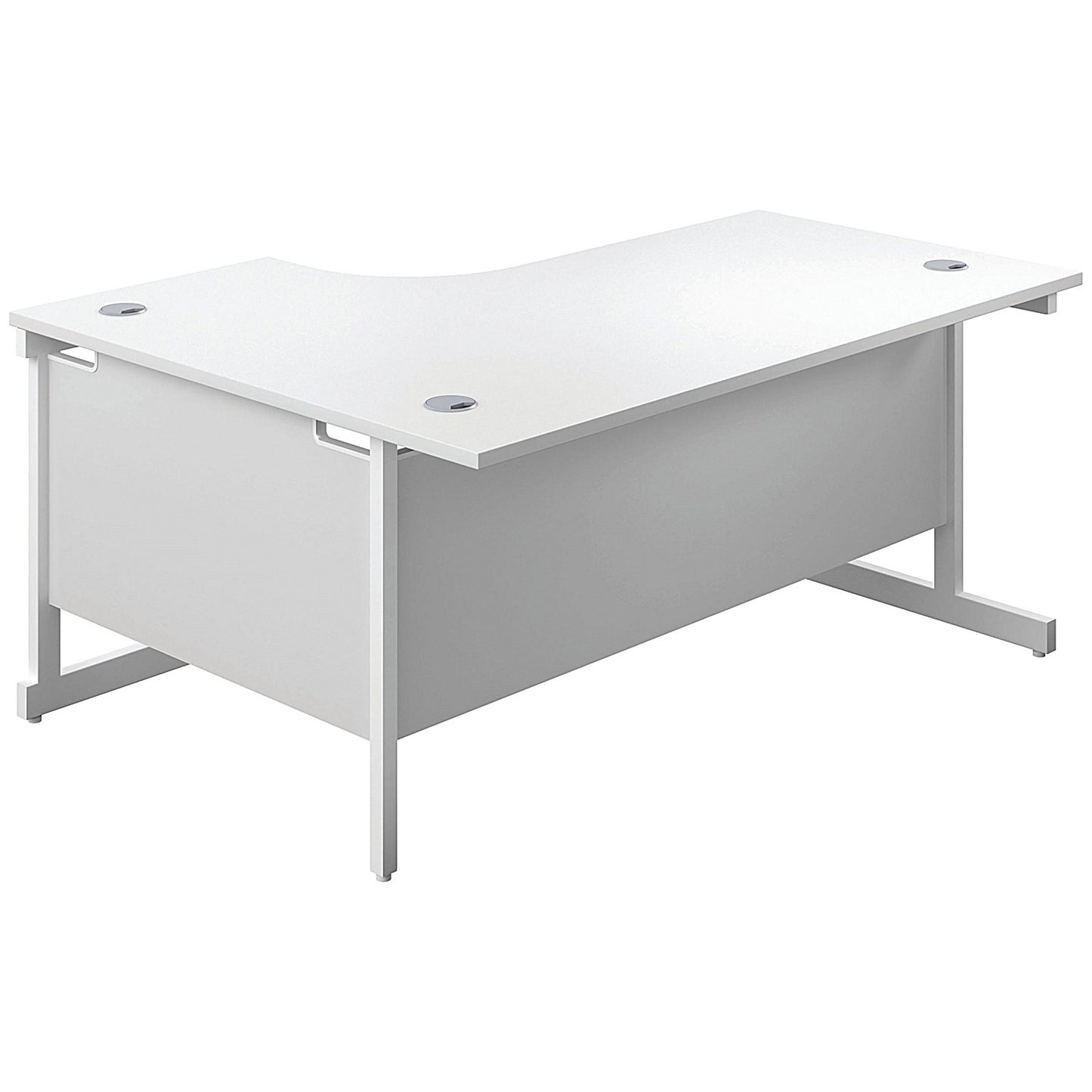 First 1600mm Corner Desk, Right Hand, White Cantilever Legs, White