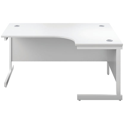 First 1600mm Corner Desk, Right Hand, White Cantilever Legs, White