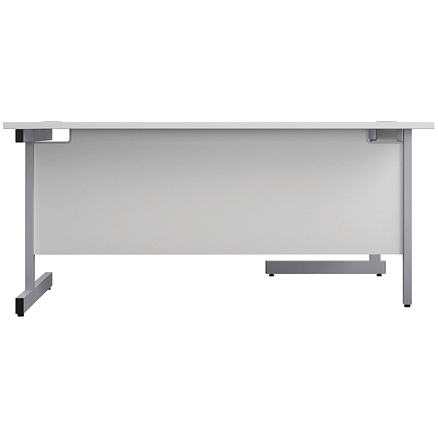 First 1800mm Corner Desk, Left Hand, Silver Cantilever Legs, White