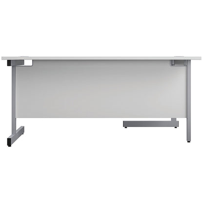 First 1800mm Corner Desk, Left Hand, Silver Cantilever Legs, White