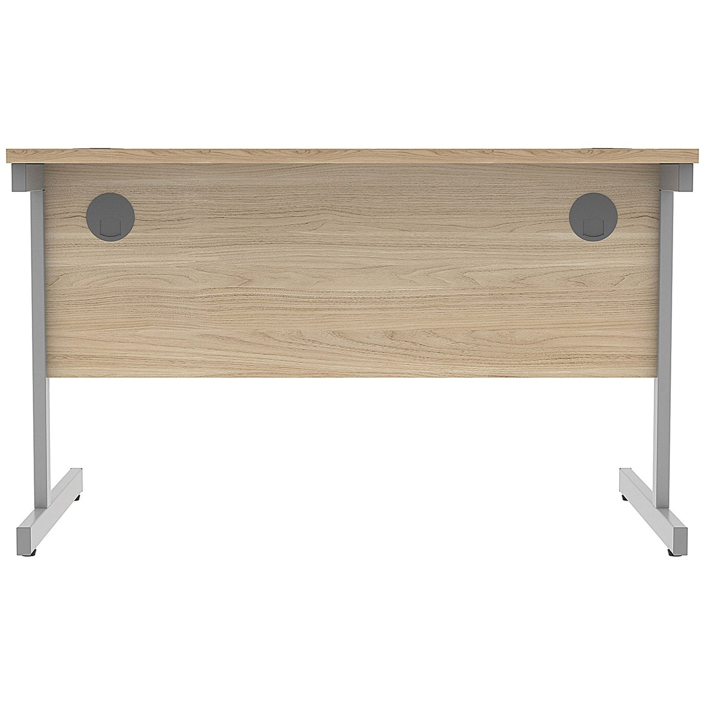 Astin 1200mm Rectangular Desk, Silver Cantilever Legs, Oak