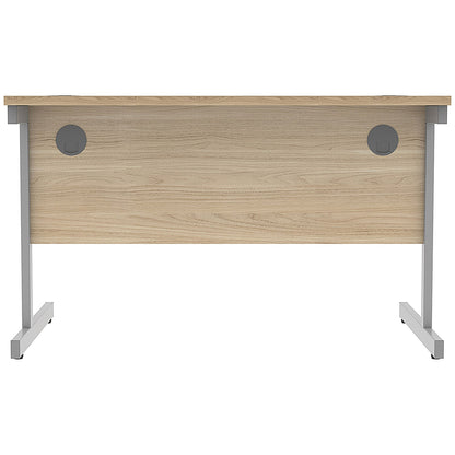 Astin 1200mm Rectangular Desk, Silver Cantilever Legs, Oak