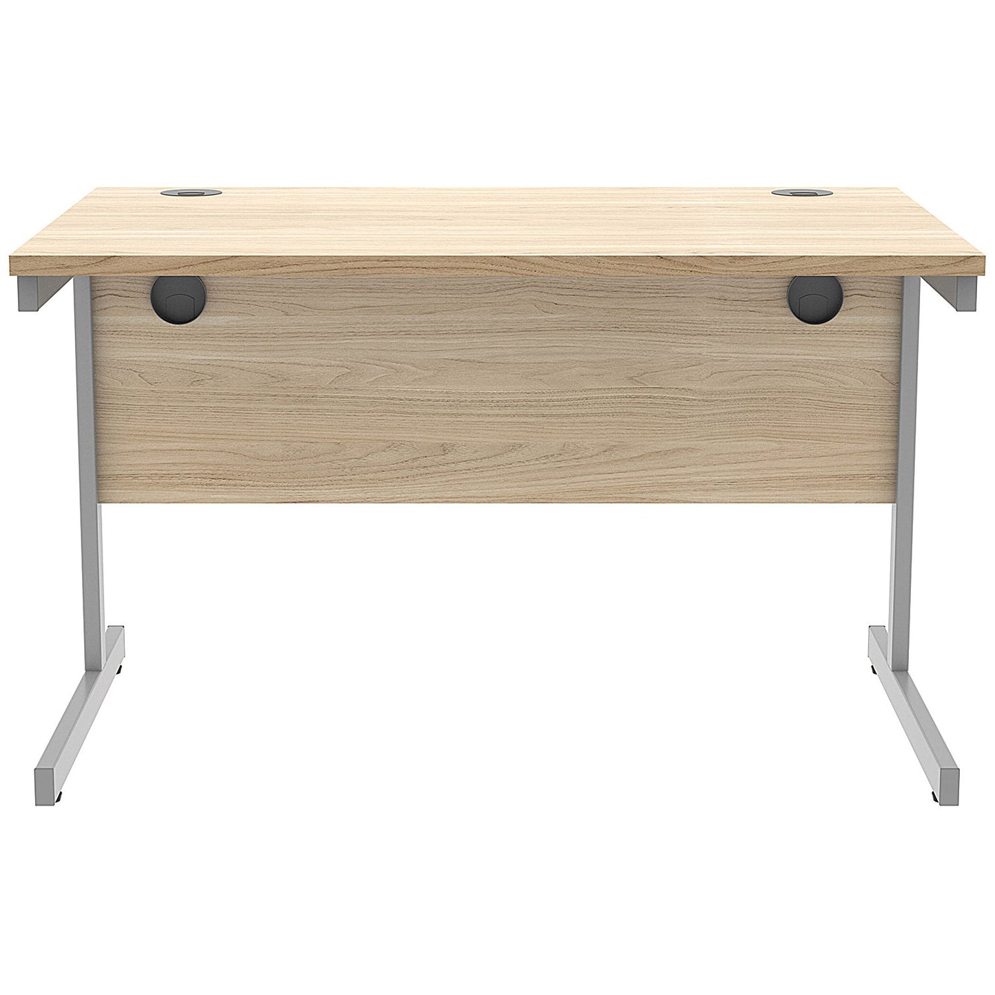 Astin 1200mm Rectangular Desk, Silver Cantilever Legs, Oak