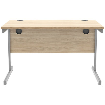 Astin 1200mm Rectangular Desk, Silver Cantilever Legs, Oak