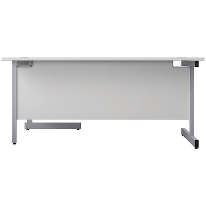 First 1800mm Corner Desk, Right Hand, Silver Cantilever Legs, White