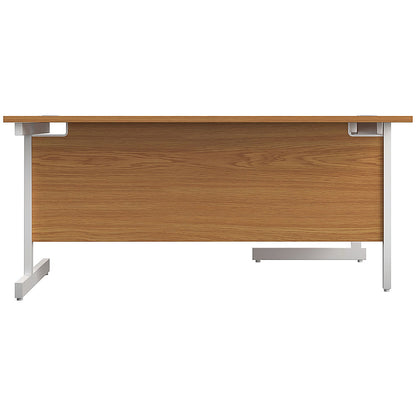 First 1800mm Corner Desk, Left Hand, White Cantilever Legs, Oak