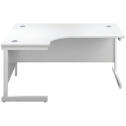 First 1800mm Corner Desk, Left Hand, White Cantilever Legs, White
