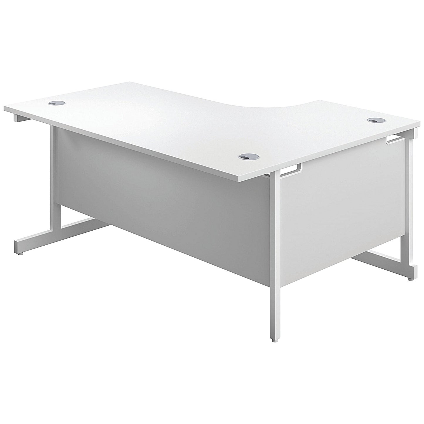 First 1800mm Corner Desk, Left Hand, White Cantilever Legs, White