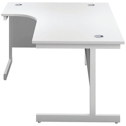 First 1800mm Corner Desk, Left Hand, White Cantilever Legs, White
